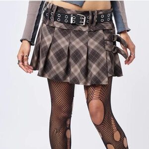 MINGA LONDON Gina Tartan Plaid Mini Skirt